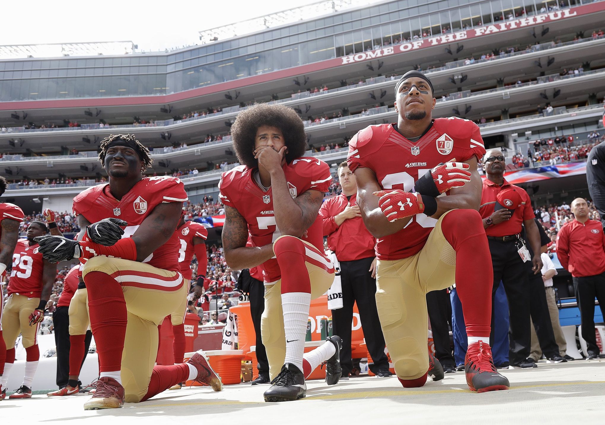 NFL fans, protesters come face-to-face outside Lucas Oil Stadium