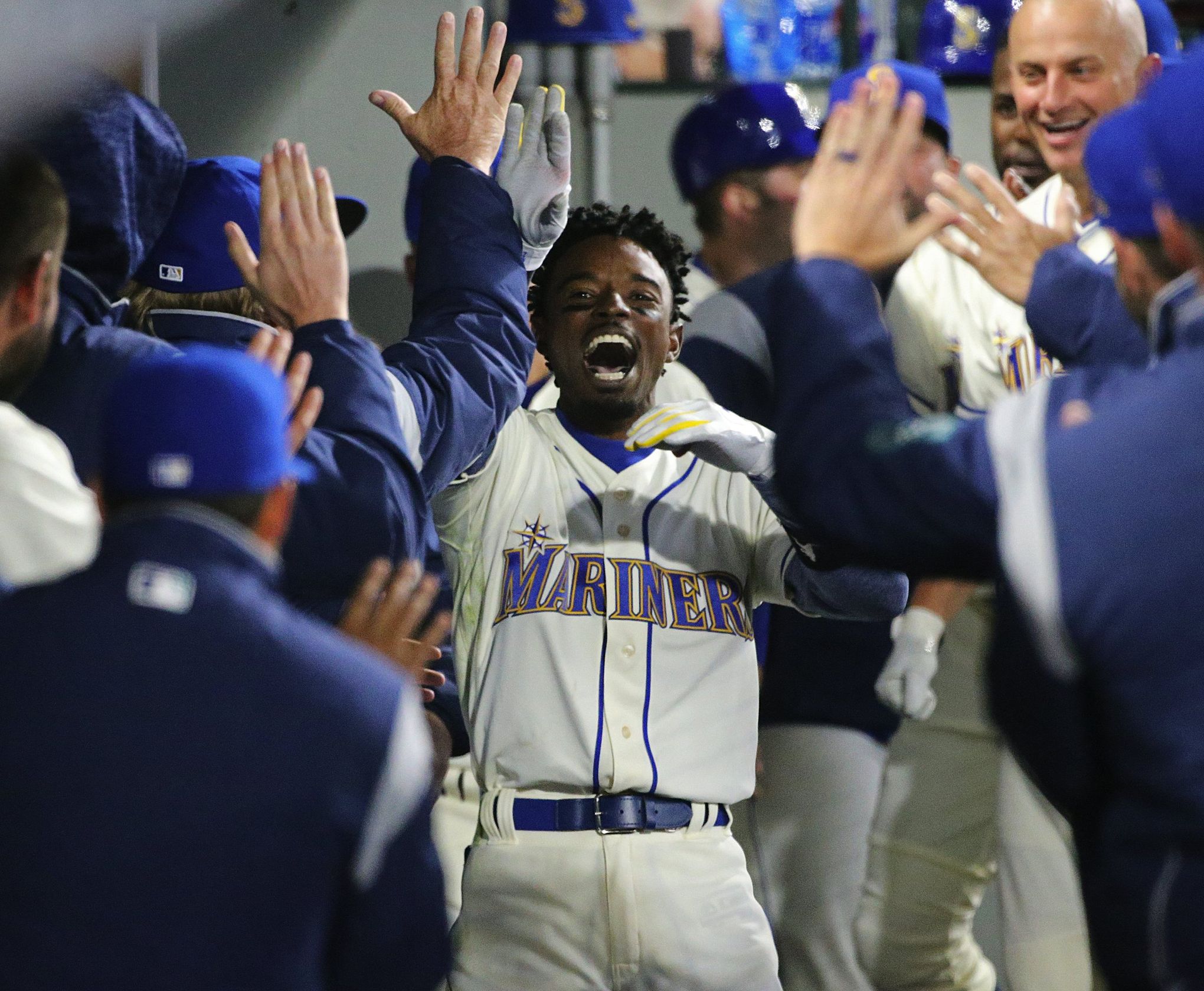 Dee Gordon went for the full Ken Griffey Jr. look during the