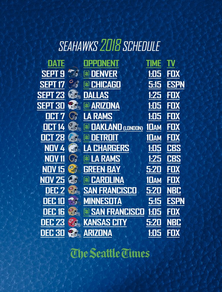 2019 Seattle Seahawks schedule released