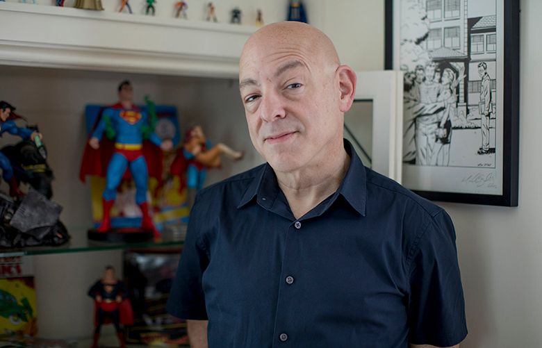 Brian Michael Bendis at his home in Portland, Ore., April 12, 2018. After nearly two decades at Marvel Comics, Bendis is now at rival DC, where expectations are high, especially when it comes to Superman. â€œI told Marvel that I donâ€™t see this as going over to the competition,â€ he said. â€œI told them I was going to the other side of the place thatâ€™s in charge of curating this beautiful medium I love so much.â€ (Jeremy Bittermann/The New York Times)