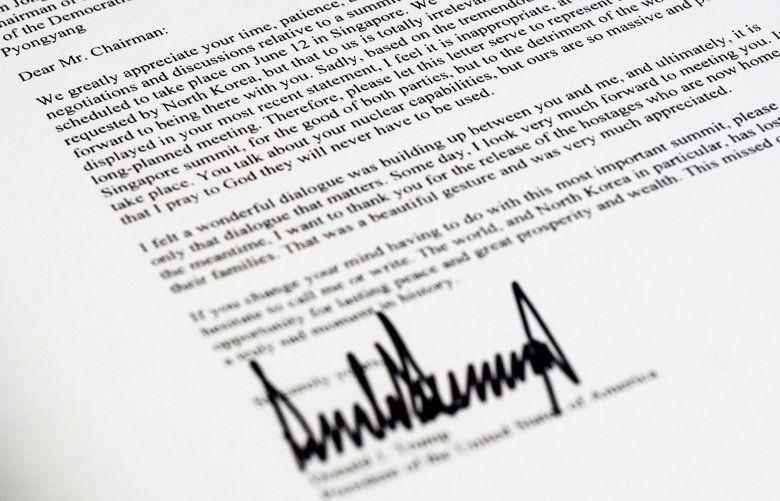 Analysis: The bad timing of Trump’s North Korea letter | The Seattle Times