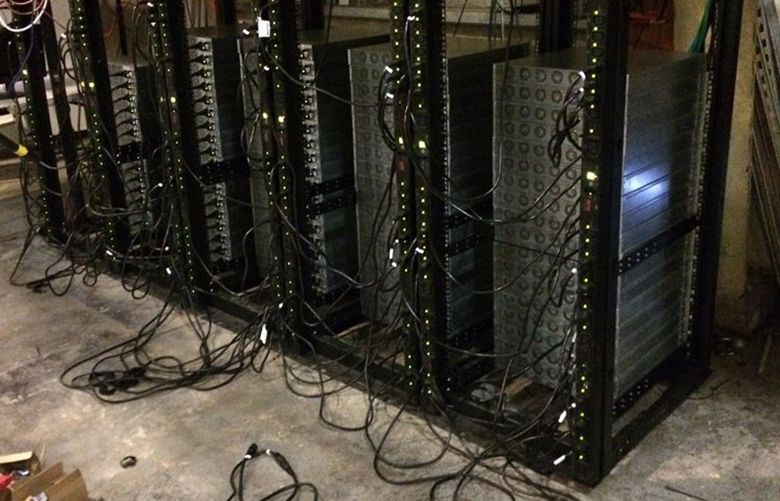 The large amounts of electricity used by computer servers for cryptocurrency “mining” pose a growing challenge for utilities such as Chelan Public Utility District, to which such operations are drawn by the cheap rates for power. This unauthorized set-up in Cashmere was discovered in 2015.