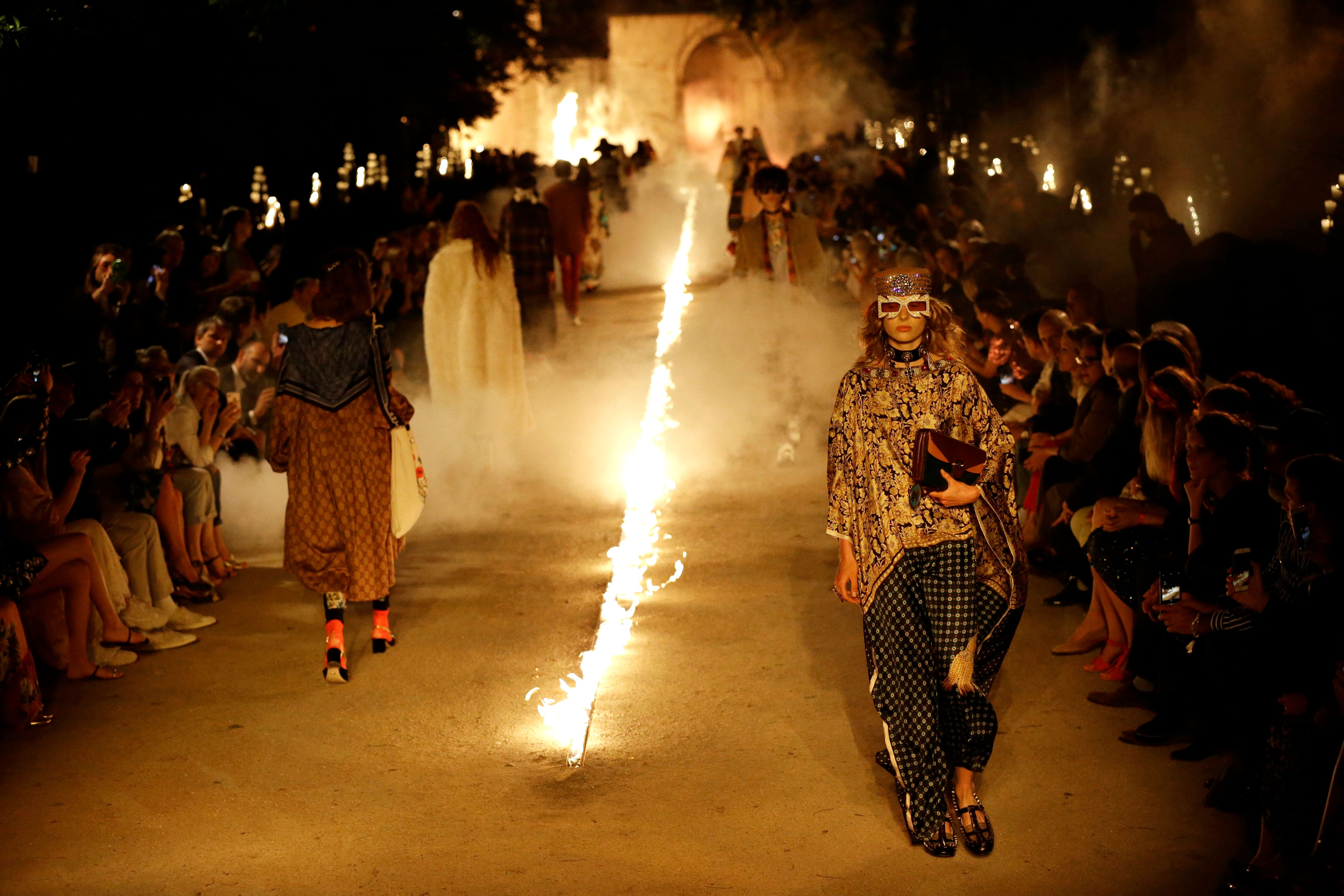 Death and glitter: Gucci hosts France show in Roman ruins | The