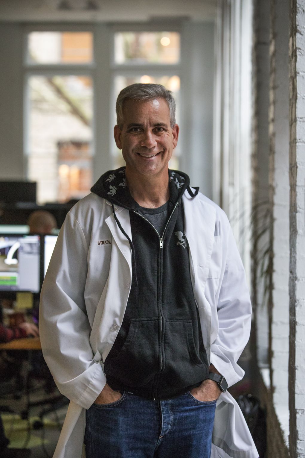 Undead Labs CEO Jeff Strain at the independent video-game company in Pioneer Square that launched “State of Decay 2″ last week, a sequel to its hit, ” State of Decay.” (Steve Ringman/The Seattle Times)