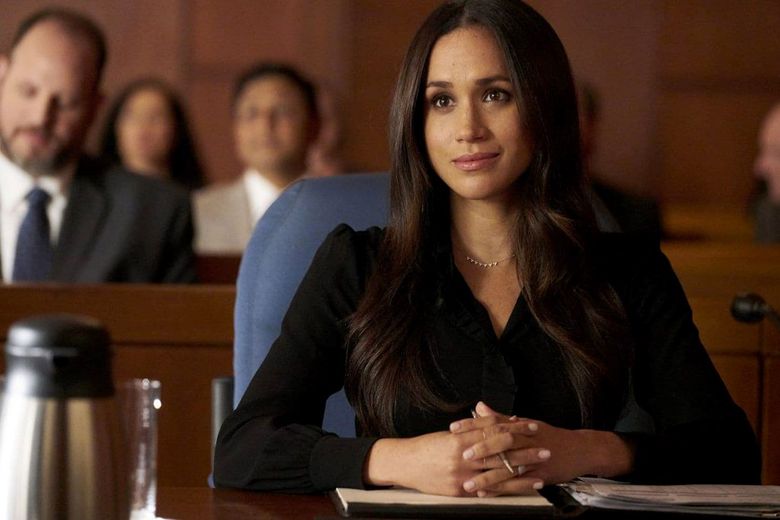 Meghan Markle, as Rachel Zane in “Suits,” has given up her acting career and her lifestyle blog for her new royal role. (Ian Watson, USA Network)