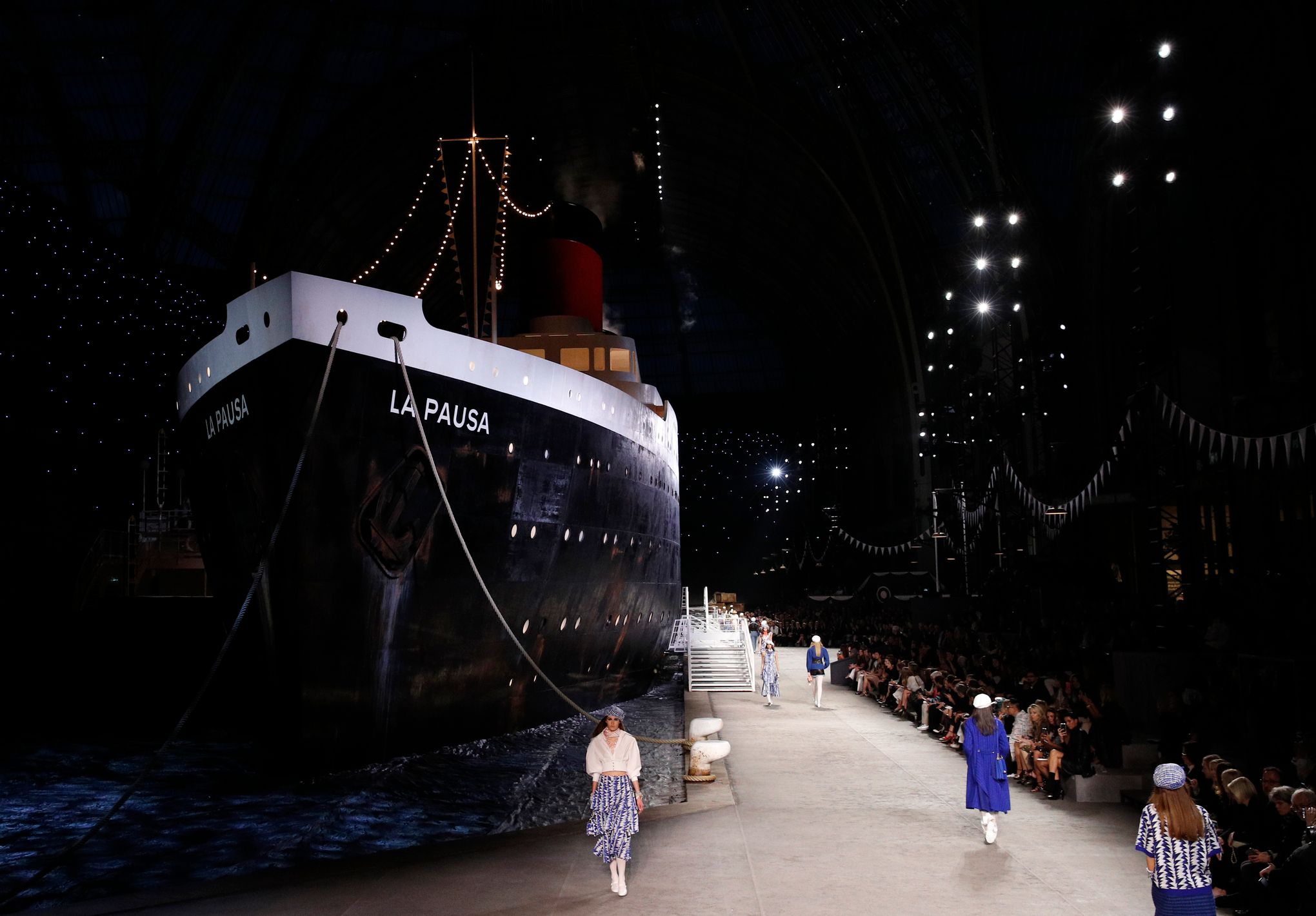 Chanel wows celebrities with ship for cruise show in Paris