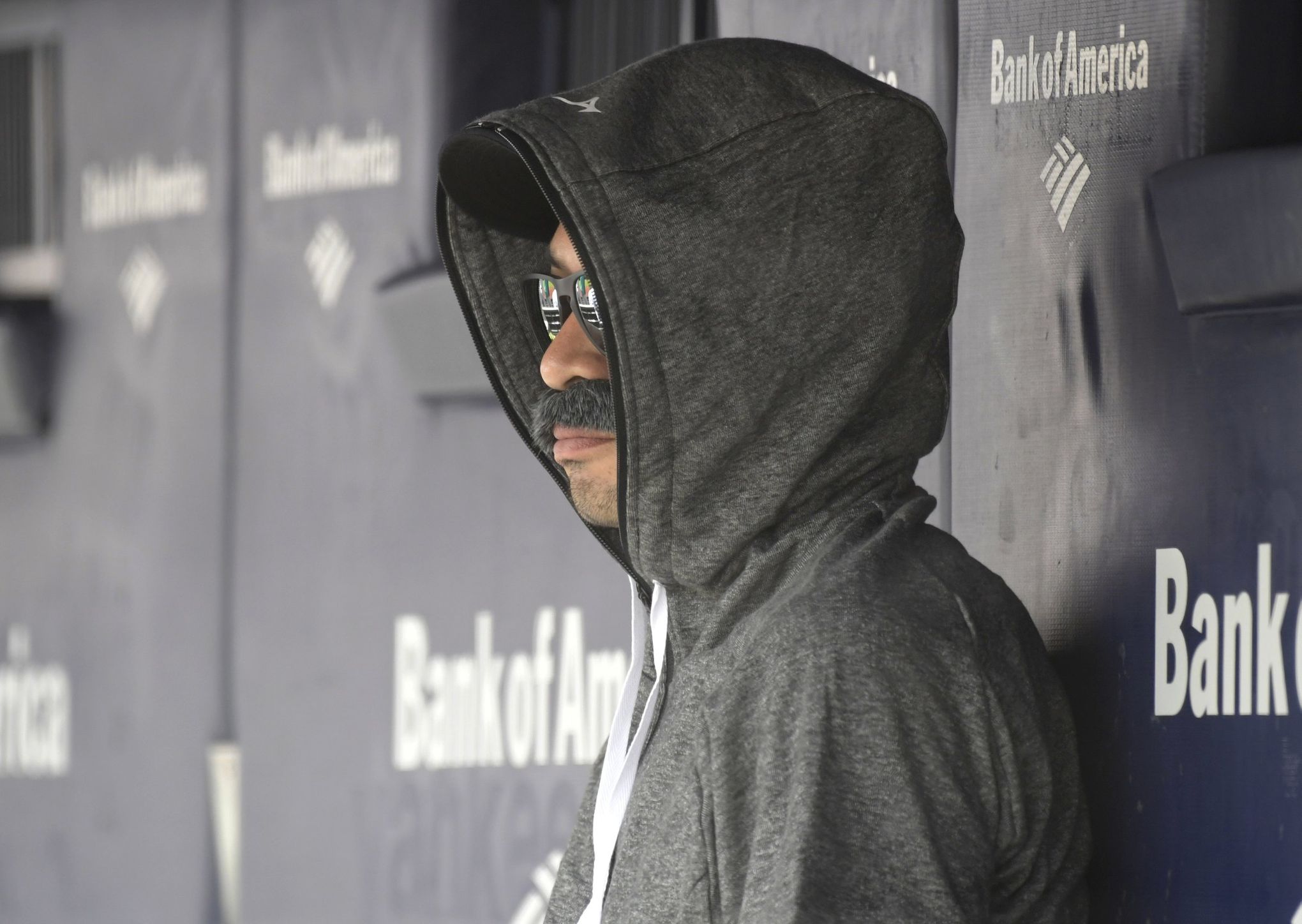 Seattle Mariners' Ichiro Suzuki eyes his soft liner that falls in