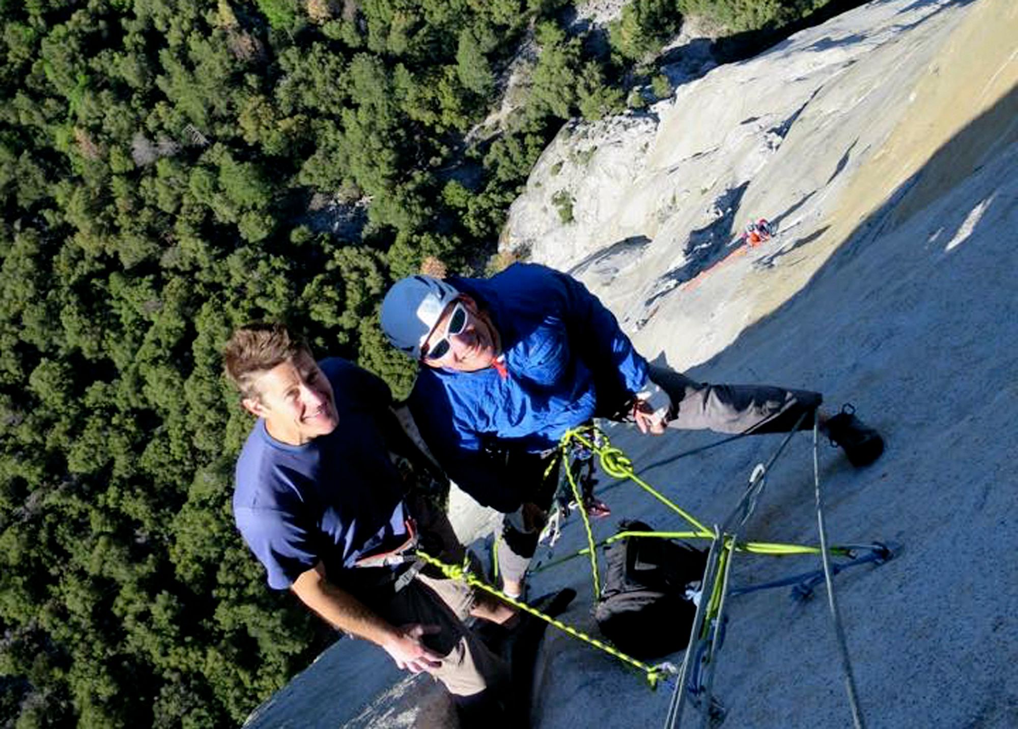 Mountain climbers on online wall