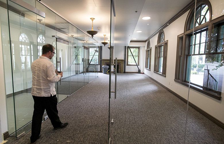 Roberto Dondisch, head consul of Mexico in Seattle, gives a tour of their new consulate at 807 East Roy Street, the old Harvard Exit theatre in the Capitol Hill neighborhood, Wednesday June 20, 2018. This area will feature space for cultural exhibitions, offices for community health programs and a meeting room for those who need assistance from the legal protection team.