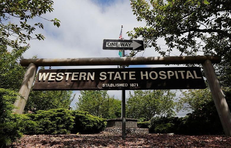 A sign for Western State Hospital is shown Friday, May 11, 2018, in Lakewood, Wash. Washington Gov. Jay Inslee on Friday outlined a five-year plan for the state’s mental health system that will include ending most civil patient placements at the state’s large hospitals by 2023 in favor of smaller state-run community-based facilities. Inslee said Western State and Eastern State Hospitals will continue to focus on serving forensic and hard-to-place civil-commitment patients. (AP Photo/Ted S. Warren)