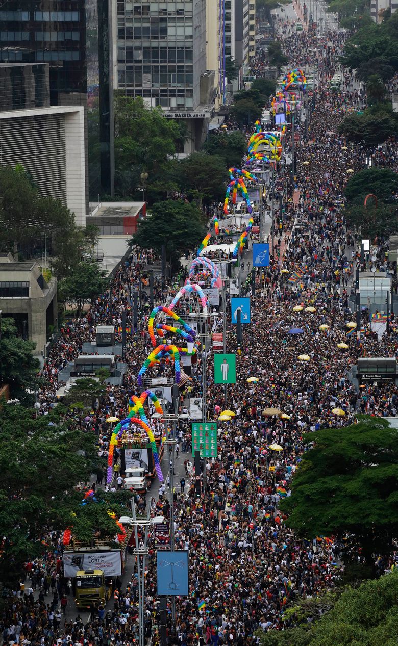 Huge parade celebrates gay pride in Brazil | The Seattle Times