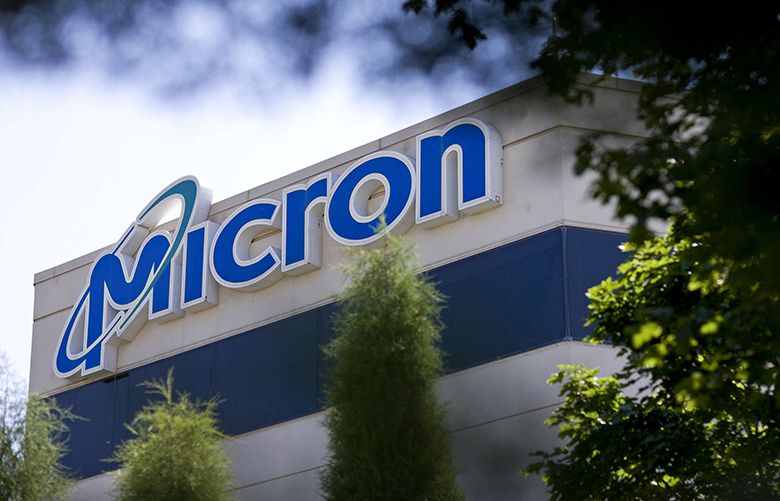 The headquarters building of Micron Technology Inc. stands in Boise, Idaho, U.S., on Wednesday, Aug. 4, 2010. The Boise metropolitan area, home to a third of Idaho’s 1.54 million residents, has been pummeled by housing-related construction and retail job losses, as well as layoffs at chipmaker Micron Technology Inc. and grocer Albertsons. Home seizures in the second quarter soared 822 percent in Idaho, which had a jobless rate of 8.8 percent in July. Photographer: Matthew Staver/Bloomberg