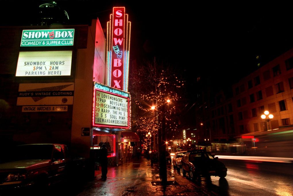 The building that houses the Showbox Comedy and Supper Club on First Avenue. The venue went through many changes, and names, over the years. (Rod Mar / The Seattle Times)