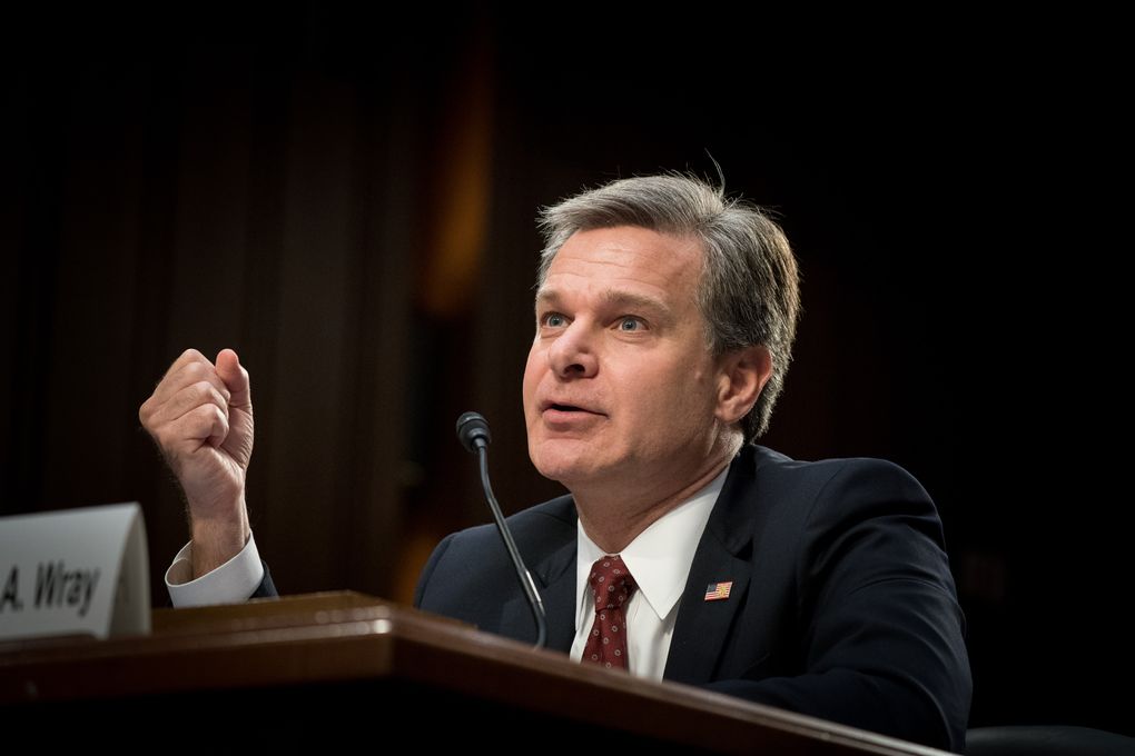FBI Director Christopher Wray. (Erin Schaff / The New York Times)