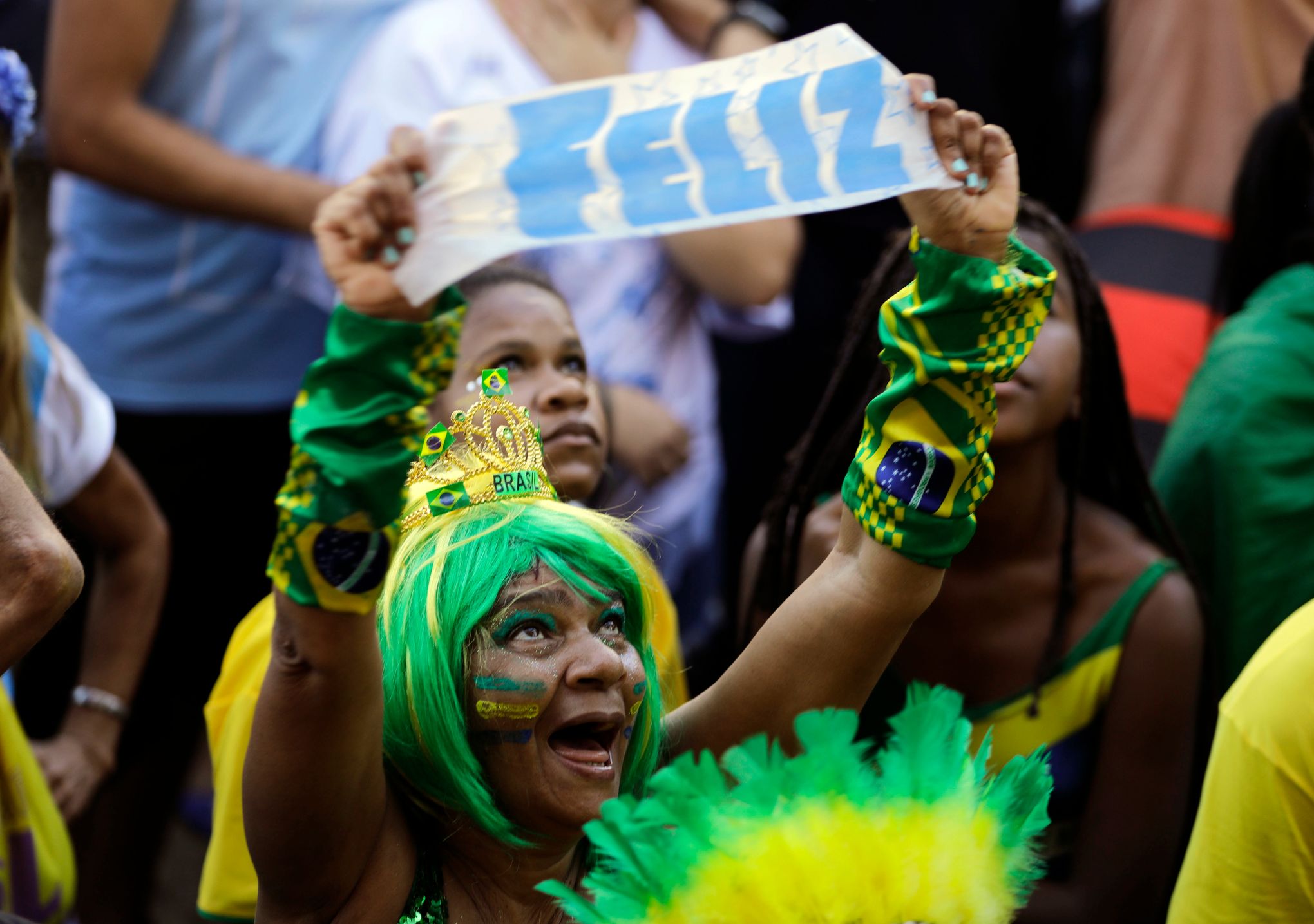 Mexican, American and Mexican American fans celebrate at World