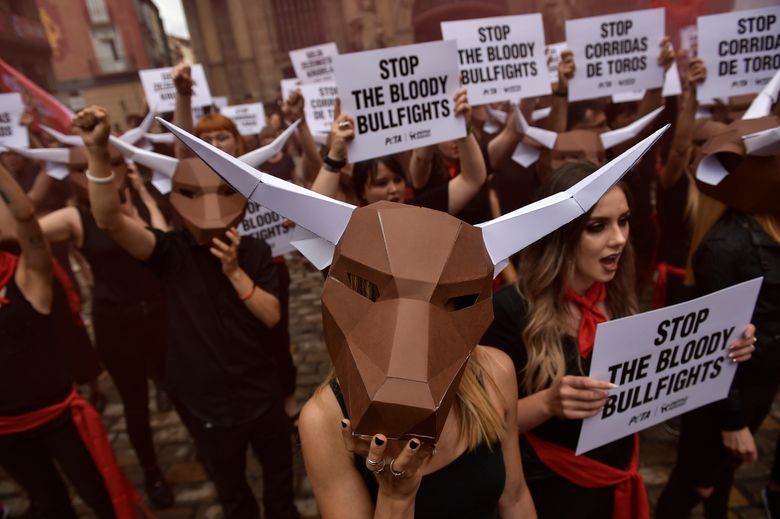 Feminists, animal rights groups reshape Pamplona bull fest | The Seattle  Times