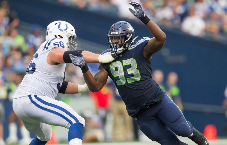 Seattle Seahawks running back Josh Johnson is pictured during an an NFL  preseason football game, Saturday, Aug. 28, 2021, in Seattle. The Seahawks  won 27-0. (AP Photo/Stephen Brashear Stock Photo - Alamy