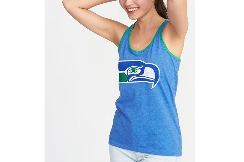 Seattle Seahawks NFL Womens Team Stripe Property of V-Neck T-Shirt