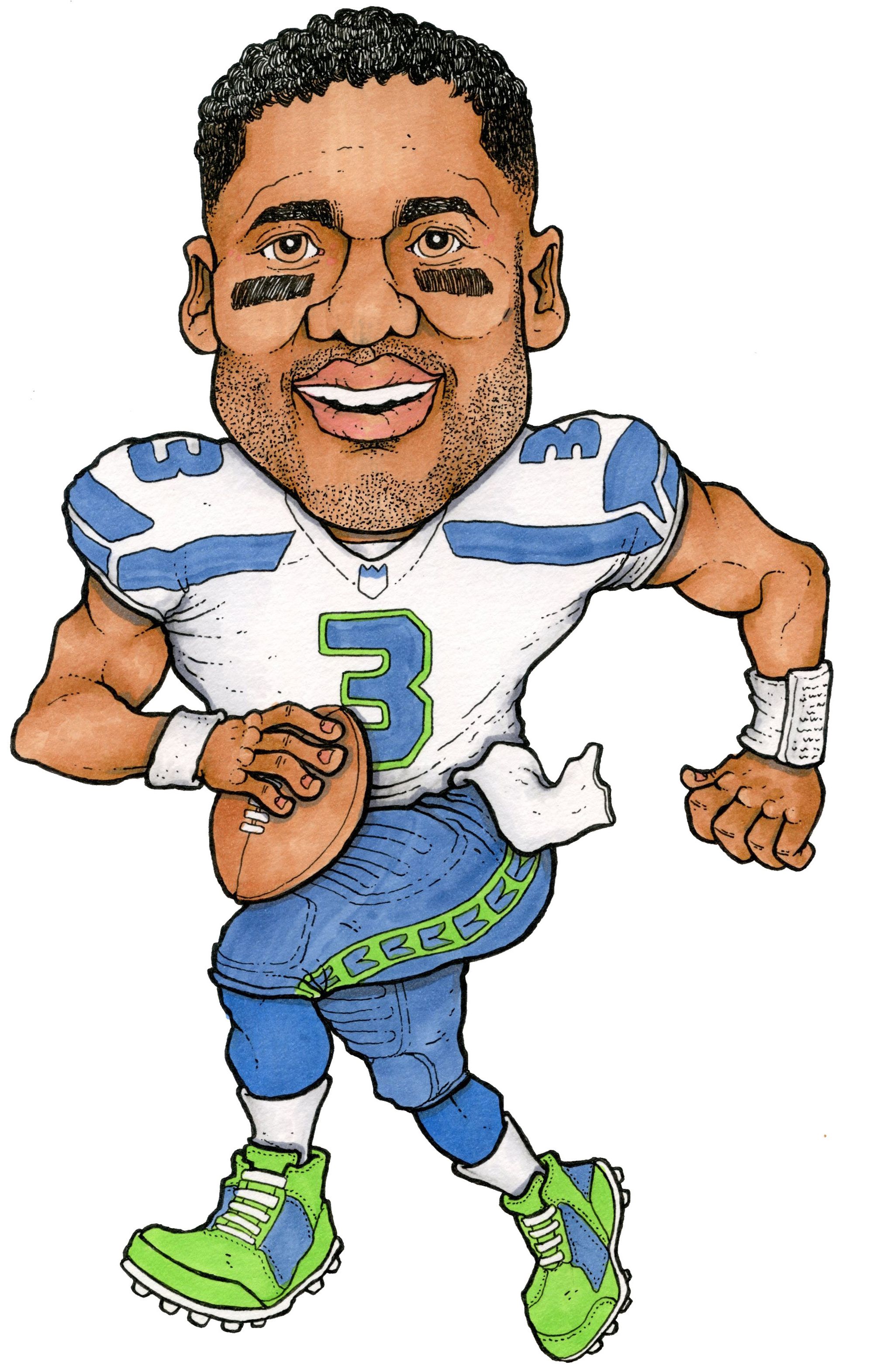 JEREMY WORST Seattle Seahawks Painting Print Artwork helmet nfl football  helmet player sports