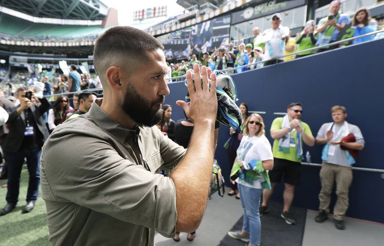 Clint Dempsey is honored at CenturyLink Field following retirement