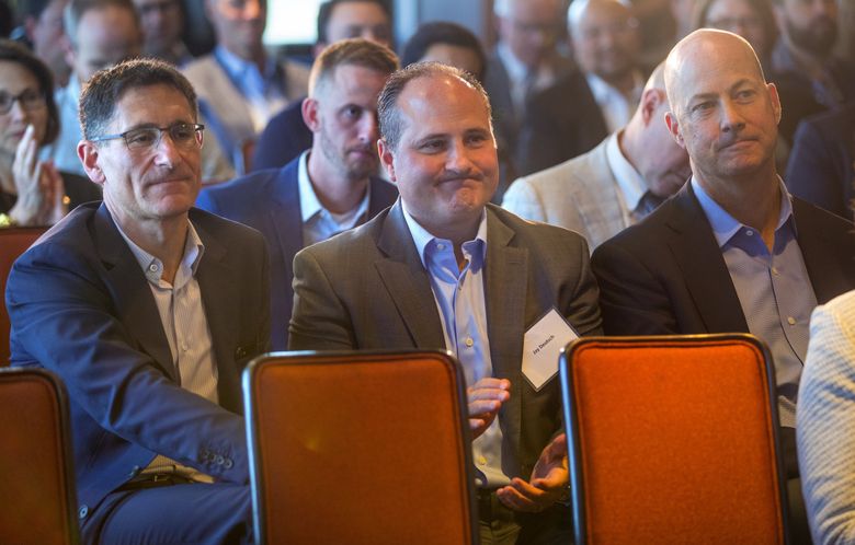 David Wright, Jerry Bruckheimer and Andy Jassy of the Seattle