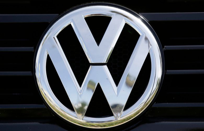 FILE – This Sept. 21, 2015, file photo, shows the Volkswagen logo on a car for sale at New Century Volkswagen dealership in Glendale, Calif. On Thursday, May 11, 2017, a federal judge in San Francisco approved a $1.2 billion settlement with owners of about 88,500 Volkswagens with 3-liter diesel engines rigged to cheat on emissions tests. (AP Photo/Damian Dovarganes, File)
