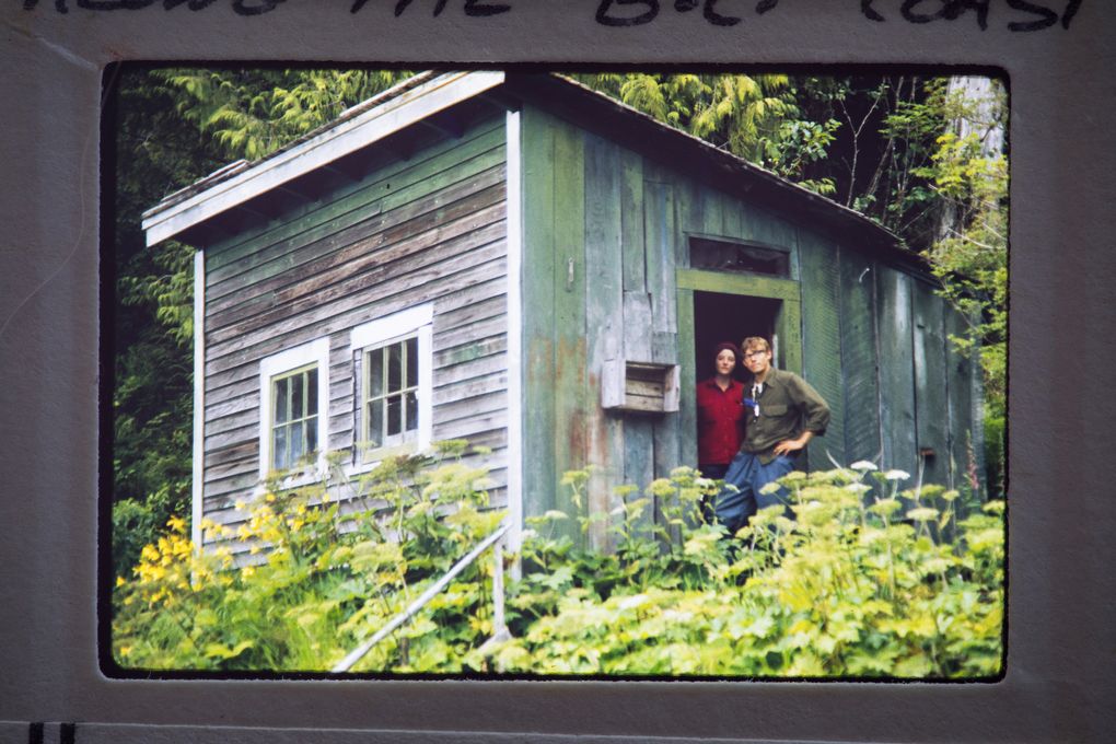 Sara Scherr and Alan Dappen explore an abandoned house they found along the coast during their 1974 adventure up the Inside Passage. (Courtesy Nate Dappen)