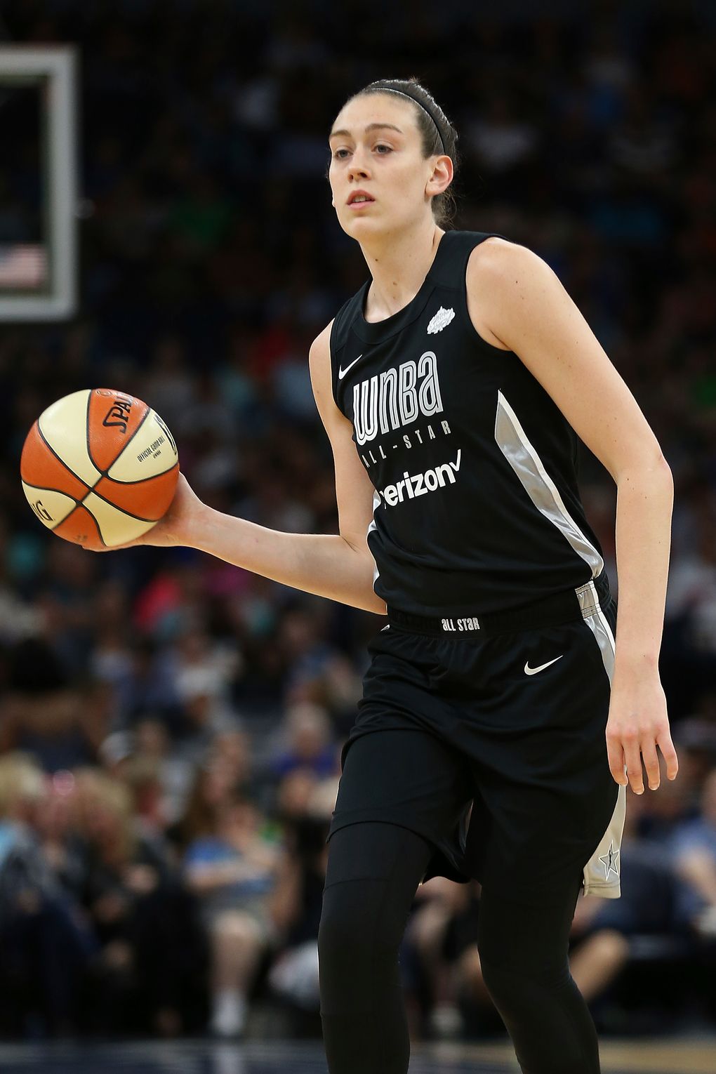 Breanna Stewart in the first half of the WNBA All-Star basketball game July 28, 2018 in Minneapolis. (Stacy Bengs / Associated Press)