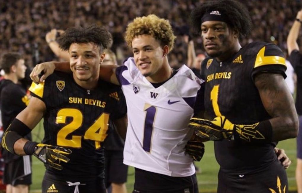 It's all love': UW's Byron Murphy and ASU's N'Keal Harry prepping for first  head-to-head matchup