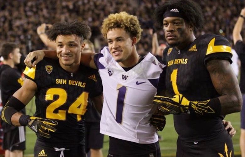 It's all love': UW's Byron Murphy and ASU's N'Keal Harry prepping for first  head-to-head matchup