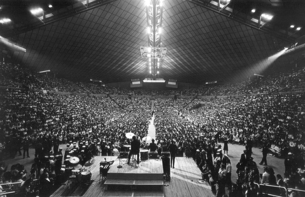 Beatles fans fill up the Coliseum at their 1964 performance in Seattle. (Vic Condiotty / The Seattle Times)