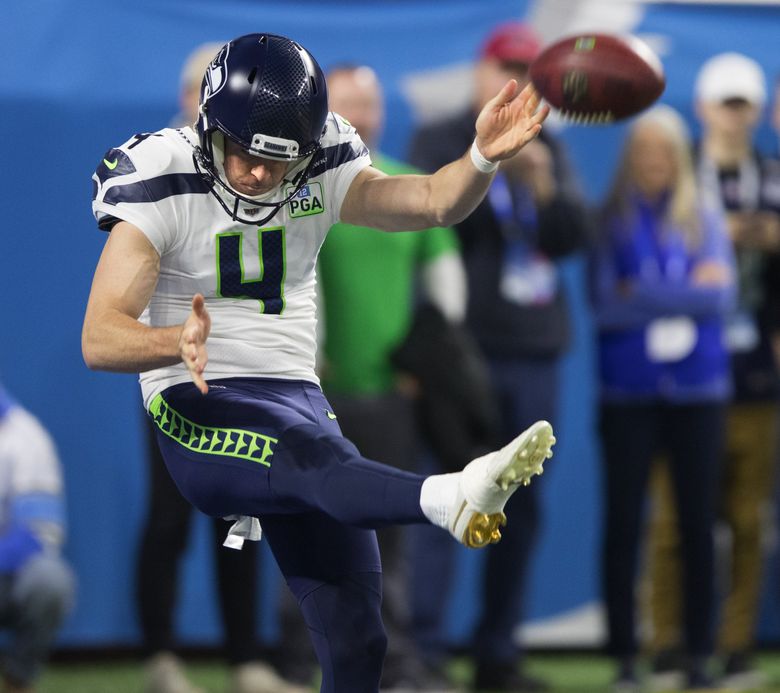 Seattle Seahawks punter Michael Dickson (4) on the sideline before