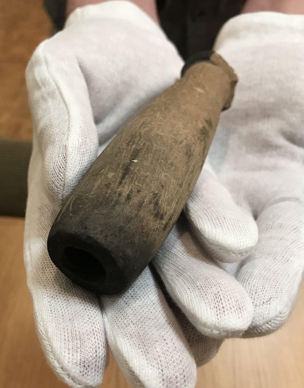 A tubular pipe from a Columbia River Basin site tested positive for nicotine. (Washington State University)