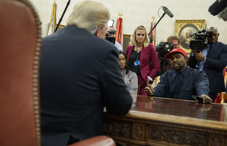 Kanye West, in ‘MAGA’ hat, delivers surreal Oval Office show | The ...