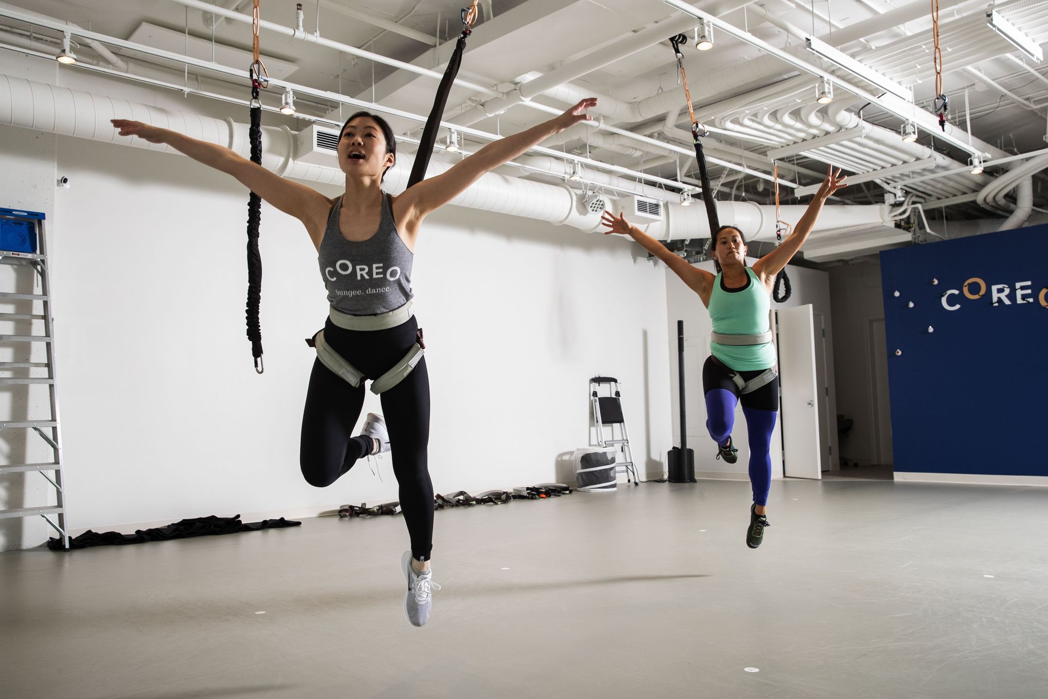 In a bungee workout, you'll fly through the air, all right — but