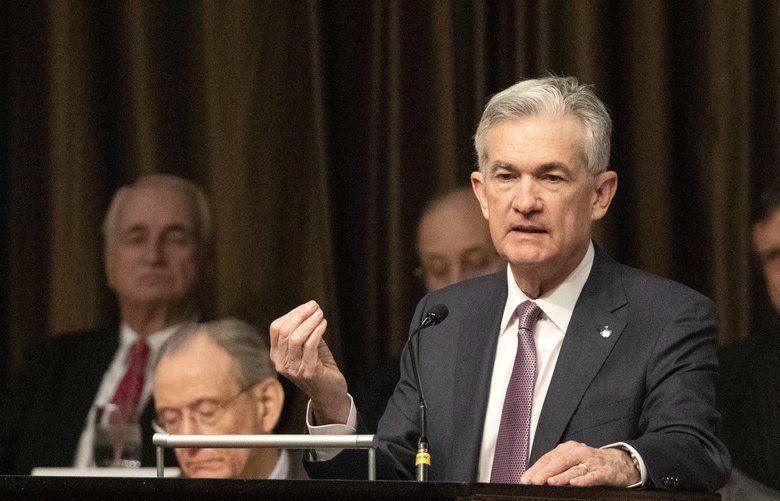 Federal Reserve Board Chairman Jerome Powell speaks at the Economic Club of New York, Wednesday, Nov. 28, 2018, in New York. (AP Photo/Mark Lennihan) NYML105 NYML105
