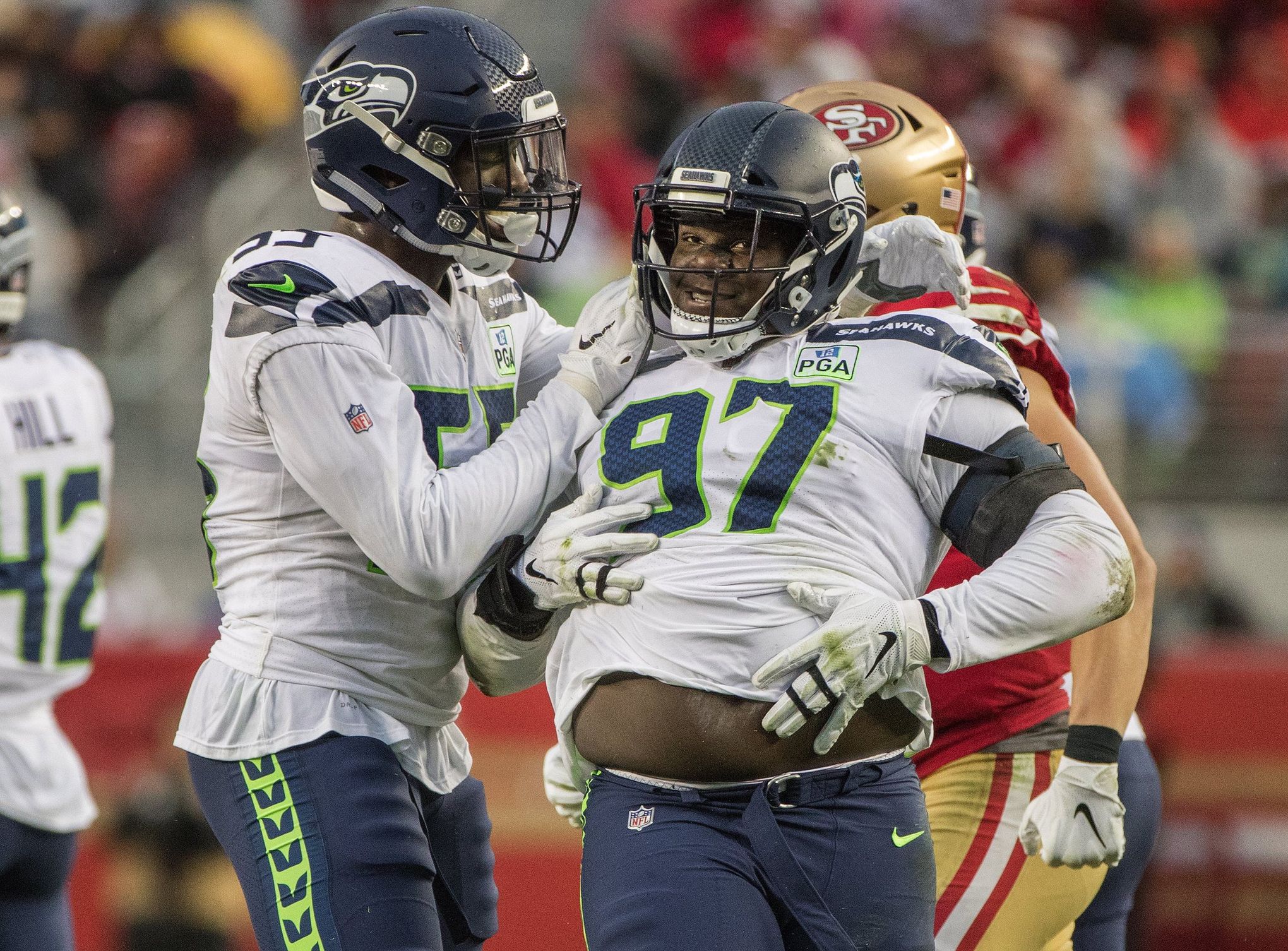 The inside story behind rising Seahawks rookie Poona Ford's celebratory  belly rub