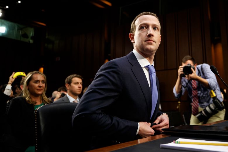 FILE — Mark Zuckerberg, Facebook’s chief executive, at a Senate hearing in Washington, April 10, 2018. Internal documents show that the social network gave Microsoft, Amazon, Spotify and others far greater access to people’s data than it has disclosed. (Tom Brenner/The New York Times)
