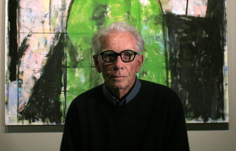 ROBERT C. JONES – PAINTER – FRANCINE SEDERS GALLERY
091505
Robert C. Jones, CQ, abstract painter, has a show at the Francine Seders Gallery, CQ, which includes, “Persia” (the name of the painting behind him).