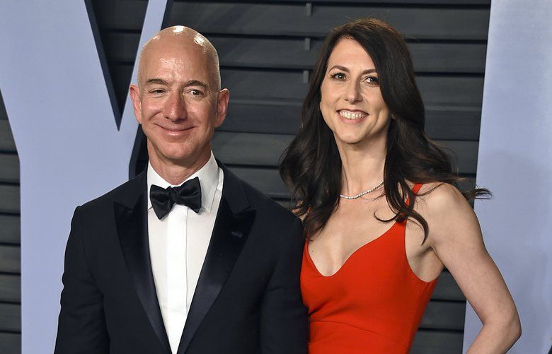 FILE – In this March 4, 2018 file photo, Jeff Bezos and wife MacKenzie Bezos arrive at the Vanity Fair Oscar Party in Beverly Hills, Calif.   Bezos says he and his wife, MacKenzie, have decided to divorce after 25 years of marriage. 
Bezos, one of the worldâ€™s richest men, made the announcement on Twitter Wednesday, Jan. 9, 2019. (Photo by Evan Agostini/Invision/AP, File) NY116
