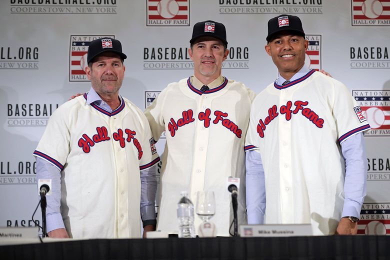 Edgar Martinez, Mike Mussina and Mariano Rivera get together with