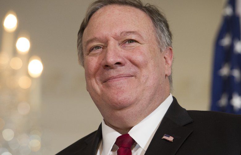 In this Jan. 30, 2019, photo, Secretary of State Michael Pompeo at the State Department in Washington. The Trump administration is expected to announce as soon as Friday that it is withdrawing from a treaty that has been a centerpiece of superpower arms control since the Cold War and whose demise some analysts worry could fuel a new arms race. (AP Photo/Cliff Owen) WX101 WX101