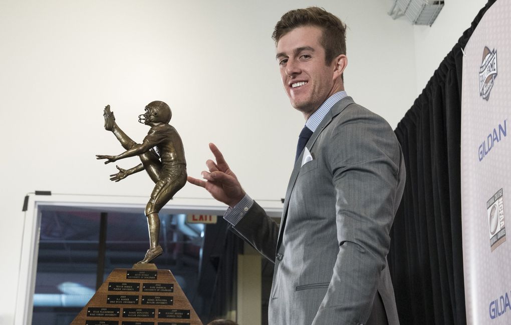 Following his final season at Texas in 2017, Michael Dickson won the Ray Guy Award that goes to the nation’s best punter. Then, he declared early for the NFL draft and was selected by the Seahawks this spring. (AP Photo/John Amis)
