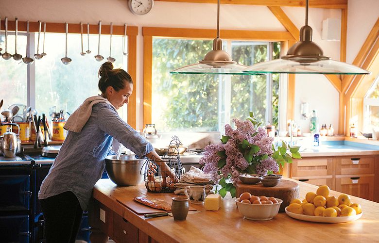 Chef Haidee Hart uses organic farm-raised ingredients to prepare meals at Stowell Lake Farm, a communally-run farm and retreat center on Salt Spring Island in British Columbia.