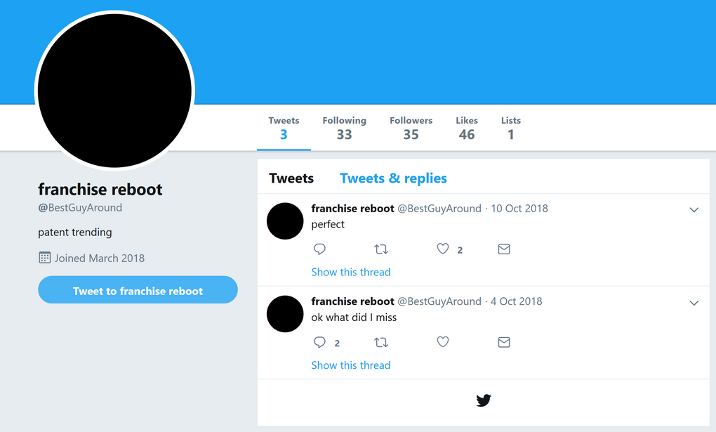 The @BestGuyAround Twitter page is a shell of its previous self.
