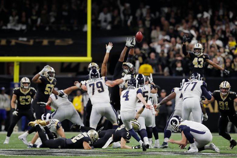 Los Angeles Rams kicker Greg Zuerlein kicks a field goal during