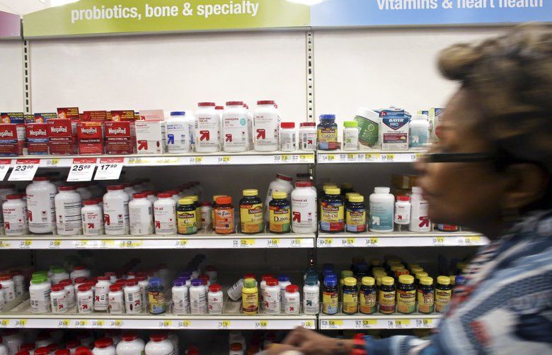Dietary supplements line the shelves at Target in New York, Oct. 14, 2015. A large new study by the federal government found that injuries caused by dietary supplements lead to more than 20,000 hospital emergency room visits every year. (Yana Paskova/The New York Times)