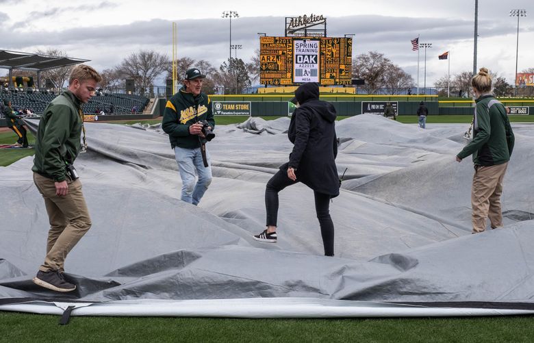 Grounds crew has it covered with Las Vegas' first tarp