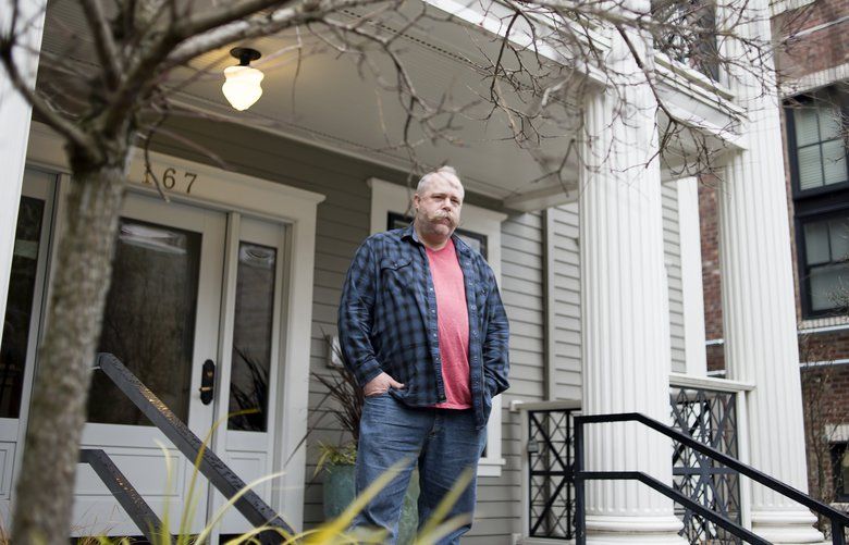 Andy Mangels, who must leave the apartment where he has lived for three decades because the landlord is more than doubling the rent, in Portland, Ore., Feb. 23, 2019.  Oregon is expected to enact the nation’s first statewide rent control law, in response to rapidly rising housing costs. Other states are watching closely. (Amanda Lucier/The New York Times) XNYT47 XNYT47