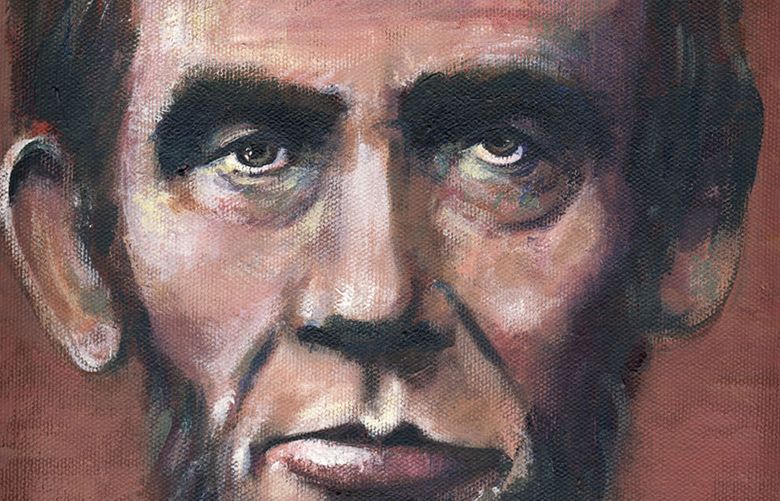 This artwork by Jennifer Kohnke relates to Abraham Lincoln's birthday.